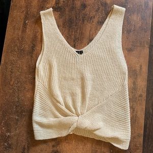 Cream knitted tank top